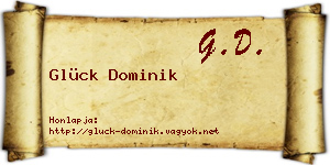 Glück Dominik névjegykártya